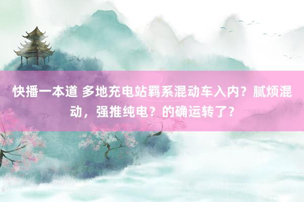 快播一本道 多地充电站羁系混动车入内？腻烦混动，强推纯电？的确运转了？