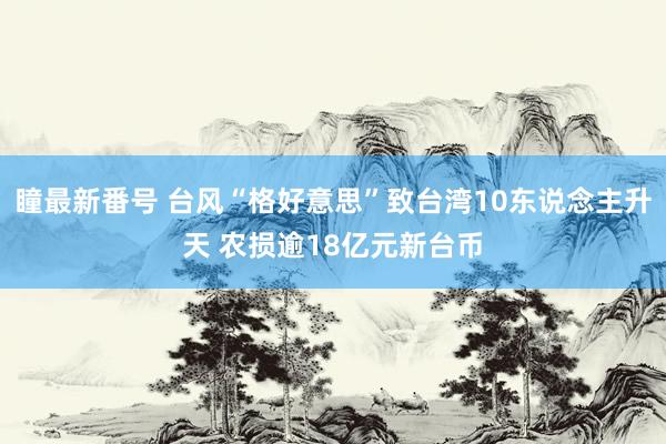 瞳最新番号 台风“格好意思”致台湾10东说念主升天 农损逾18亿元新台币